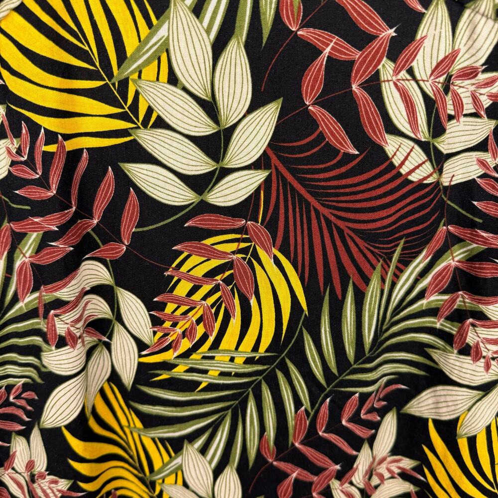 Olivaceous Black Tropical Leaves/Floral Back Cut Out A-Line‎ Mini Dress Sz Large - Picture 4 of 12